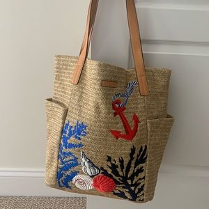 Vera Bradley Straw Beach Tote Bag - Natural